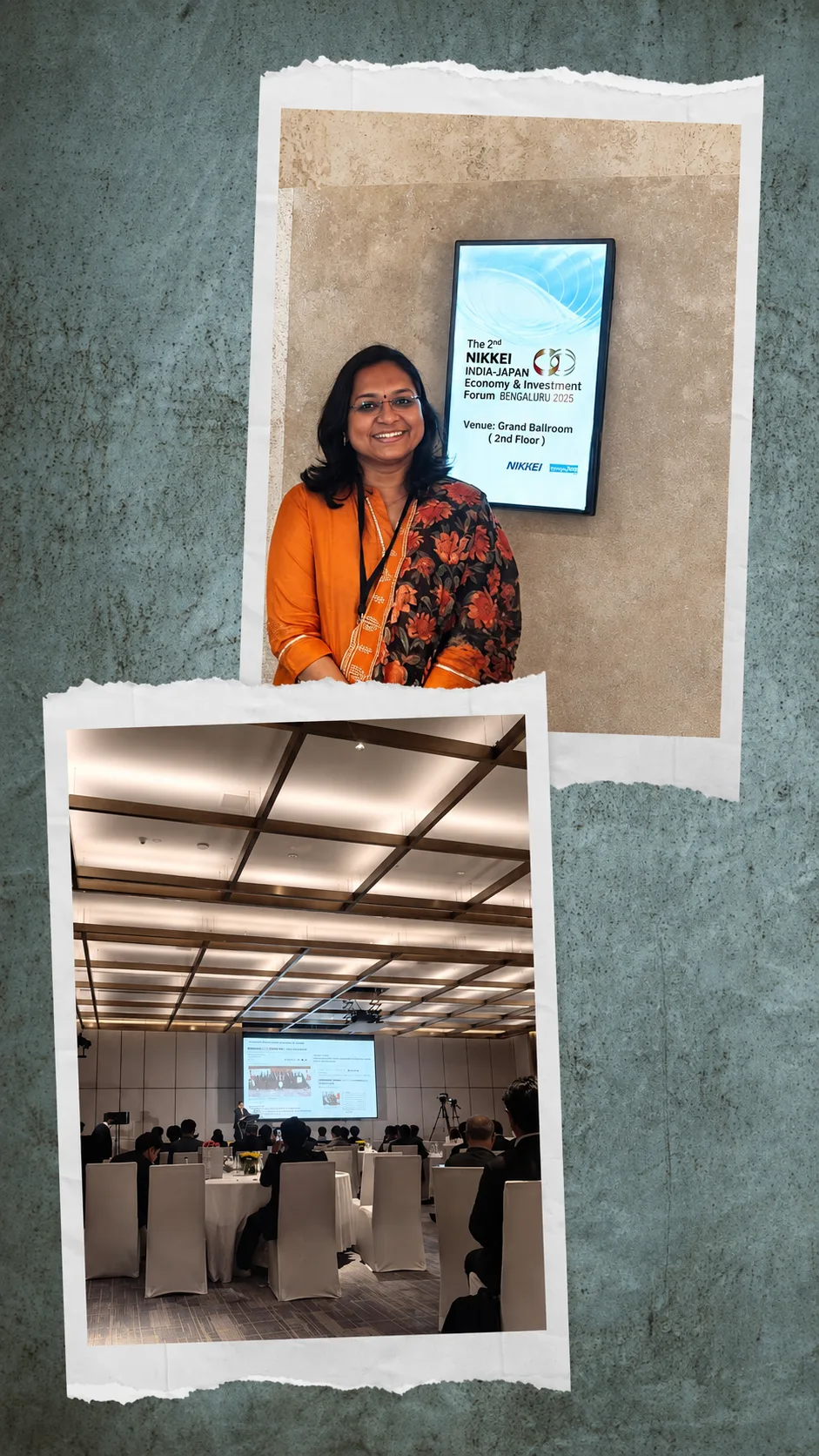 Delegate at the Nikkei India-Japan Economy and Investment Forum signage